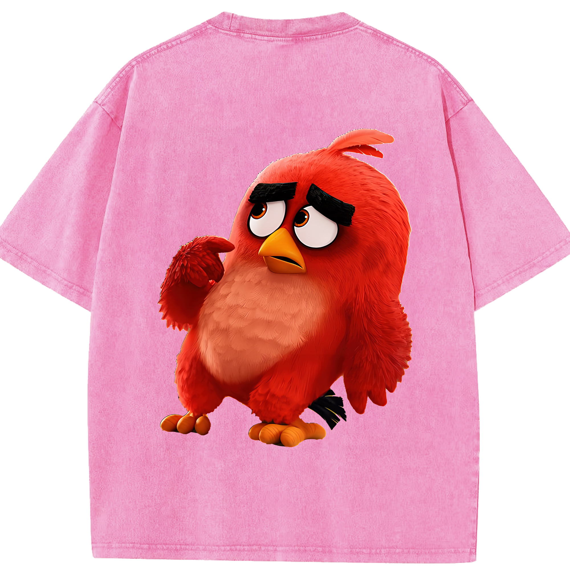 （画像用） Angry Birds アングリーバード 綿100% ヴィンテージ風 半袖Tシャツ（背面プリント）